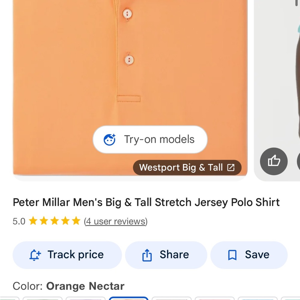 Peter Millar Orange Polo Shirt